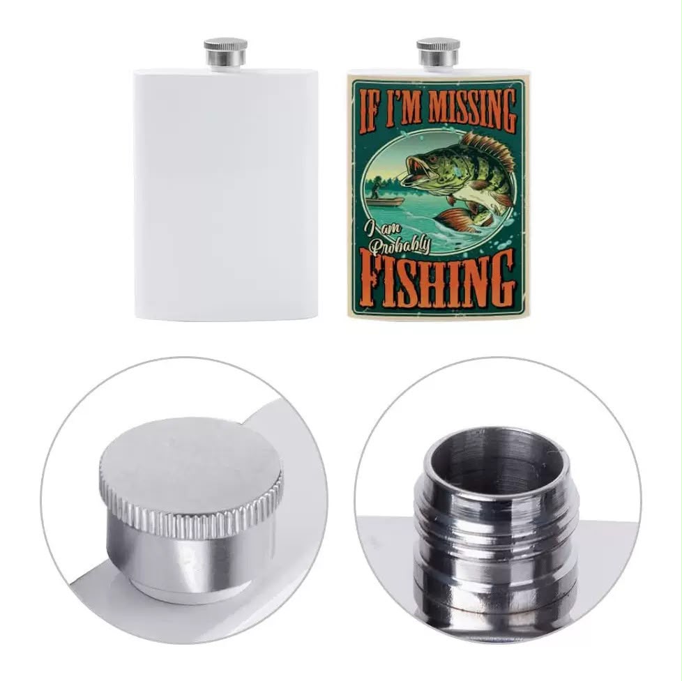 8 oz hip flask sublimation