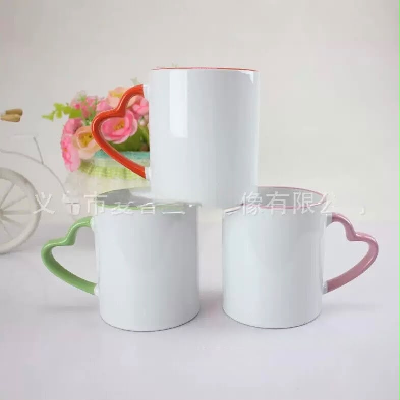 Heart handle mug colour ( Pink Only)