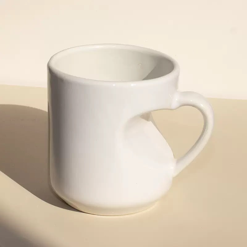 Thick heart handle mug