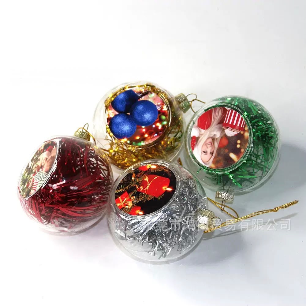 8 cm tinsel Christmas balls